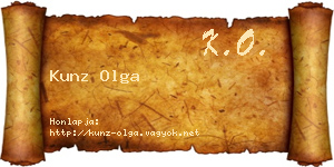 Kunz Olga névjegykártya