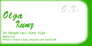 olga kunz business card